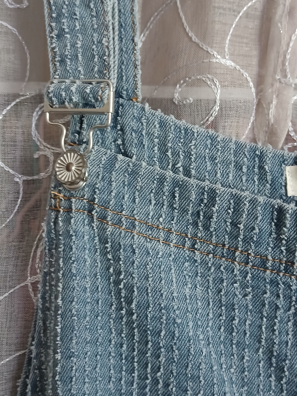 POL Blue Wide-Leg Overalls with Ruffle Hem - Picture 3 of 7
